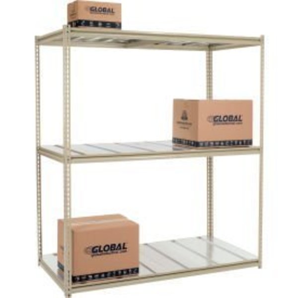 Global Equipment High Capacity Starter Rack 72x24x963 Level Steel Deck 1000lb Per Shelf Tan 716829